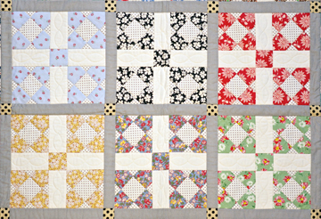 Made From Grandma's Aprons block detail, quilt pattern by Norma Whaley