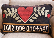 Love One Another applique quilt pillow pattern by Norma Whaley