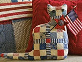 One Patriotic Cat patchwork quilt pillow pattern by Norma Whaley