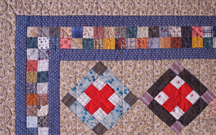 Red Cross Quilt detail