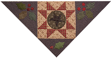 Stars And Holly Berries quilt Detail by Norma Whaleyoto