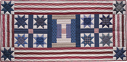 Stars and Stripes Forever patchwork quilt table runner pattern by Norma Whaley
